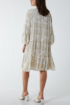 Tiered Baroque Floral Smock Print Dress DMF2 WearAll