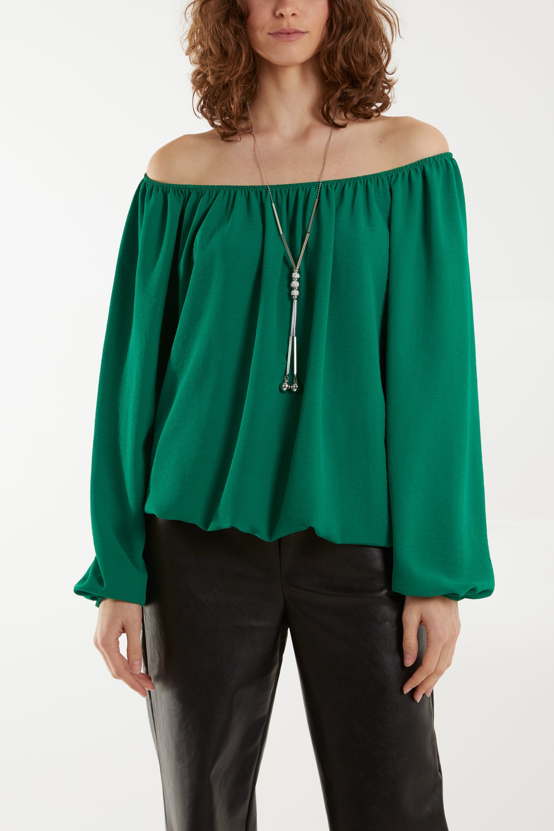 Off The Shoulder Necklace Top Tops WearAll Jade One Size