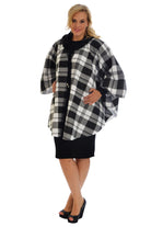 Faux Fur Collar Check Tartan Print Tops WearAll