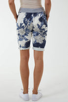 Contrasted Waist Floral Shorts Shorts WearAll