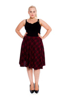 Tartan Flared Elastic Waist Skater Skirt Skirt WearAll