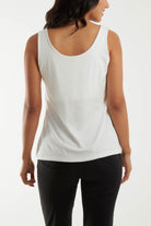 Double Layer Scoop Neck Plain Vest TOPMF2 WearAll