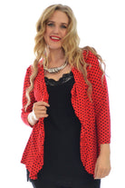 Polka Dot Spot Print Cardigan Top cardigan WearAll Red 18