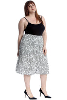 Plus Size Paisley Print Midi Skirt Skirt WearAll