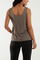 Double Layer Scoop Neck Plain Vest TOPMF2 WearAll