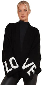 Lova Balloon Sleeve Cardigan cardigan WearAll Black One Size (10-22)