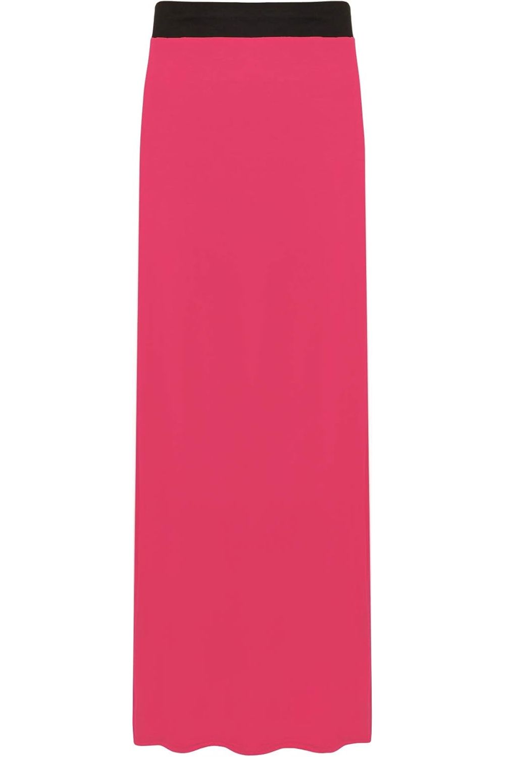 Plus Size Pencil Long Maxi Skirt Elasticated Waist Skirt WearAll Cerise 16-18