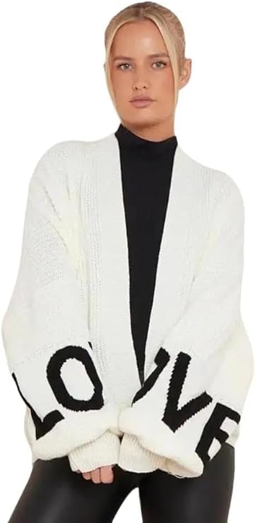 Lova Balloon Sleeve Cardigan cardigan WearAll Cream One Size (10-22)