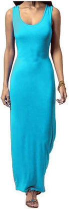 Racer Back Maxi Dress Dress WearAll Turquoise 8-10