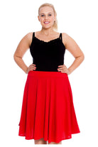 Flared Elastic Waist Skater Skirt Skirt WearAll Red 14