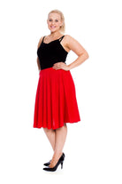 Flared Elastic Waist Skater Skirt Skirt WearAll