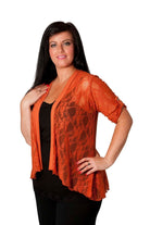 Lace Open Cardigan Top cardigan WearAll Coral 14