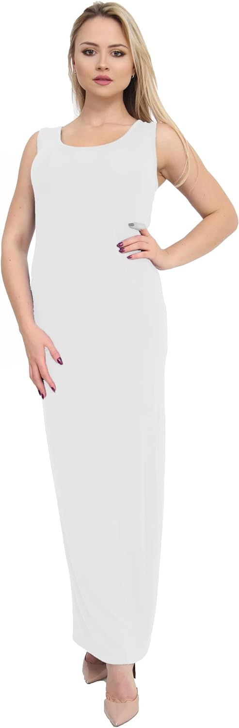 Racer Back Maxi Dress Dress WearAll White 8-10