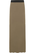 Plus Size Pencil Long Maxi Skirt Elasticated Waist Skirt WearAll Brown 16-18