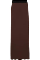 Plus Size Pencil Long Maxi Skirt Elasticated Waist Skirt WearAll Dark Brown 16-18