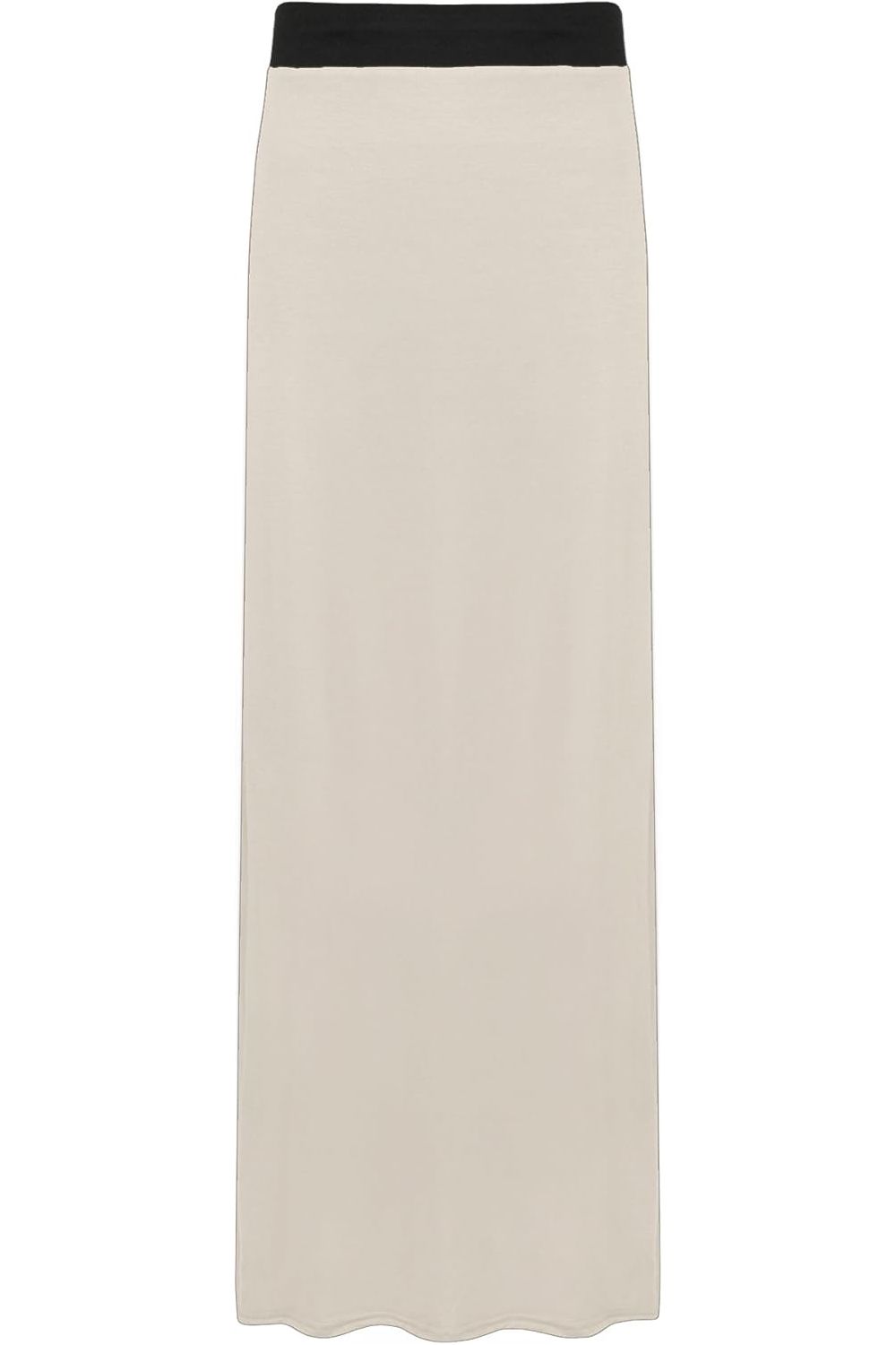 Plus Size Pencil Long Maxi Skirt Elasticated Waist Skirt WearAll Cream 16-18