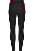 Red Tartan Print Side Stripe High Waist Leggings Leggings WearAll