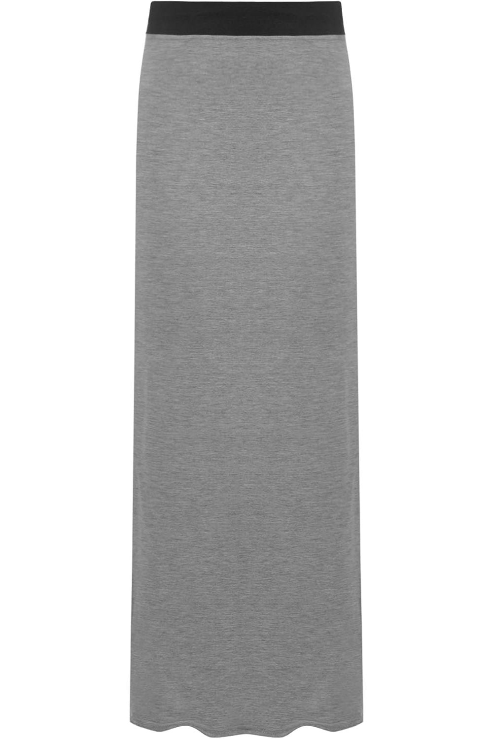 Plus Size Pencil Long Maxi Skirt Elasticated Waist Skirt WearAll Dark Grey 16-18