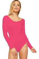 Annabelle Plain Long Sleeve Bodysuit Bodysuit WearAll Coral 8-10