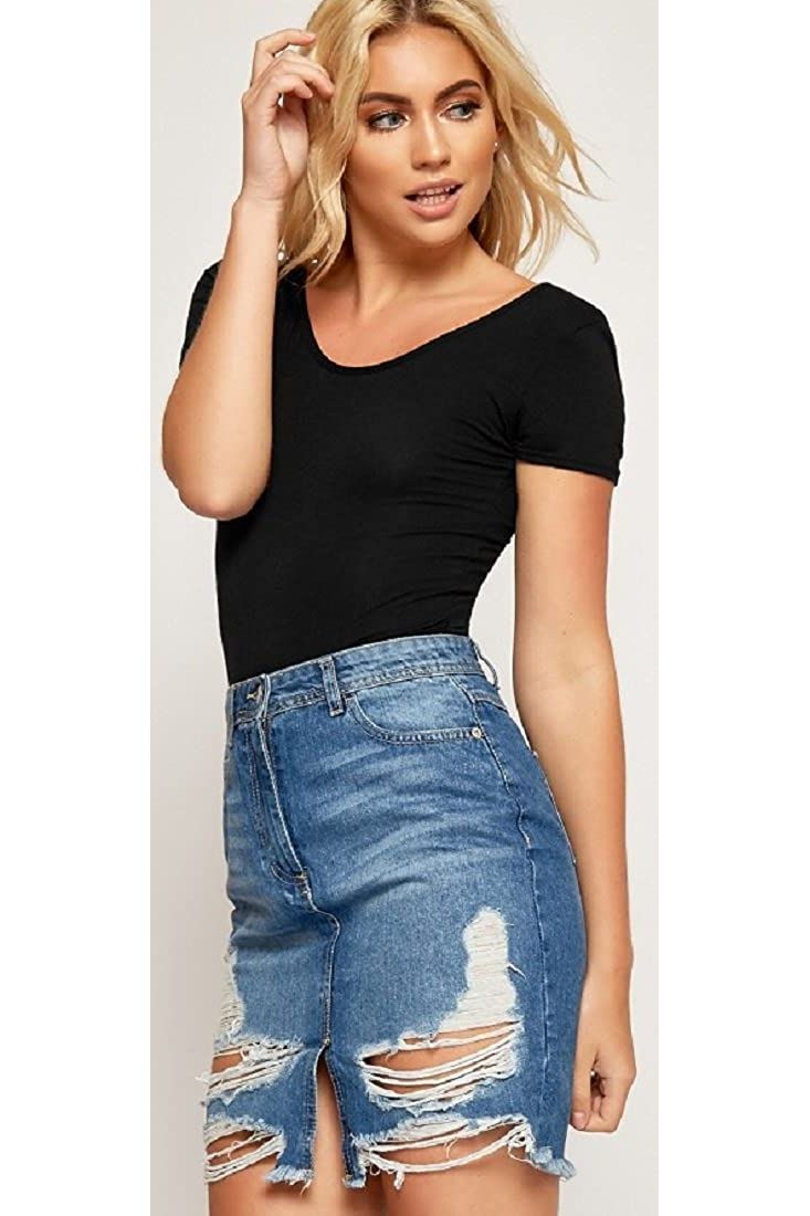 Plain Short Sleeve Bodysuit Bodysuit WearAll