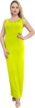 Racer Back Maxi Dress Dress WearAll Yellow 8-10