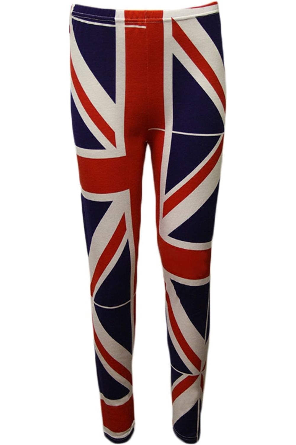 Plus Size Full Length UK Flag Print Leggings Leggings WearAll 16-18 UK Flag Print