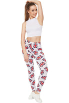 Full Length UK Flag Print Leggings Leggings WearAll 8-10 UK Flag Print