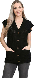 Sleeveless Button Cardigan cardigan WearAll Black 8-10