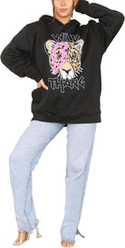 Wild Thang Tiger Print Hooded Sweatshirt Jumper Hoodies & Pullover WearAll