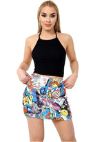 Plus Size Printed Mini Bodycon Short Skirt Skirt WearAll Comic 16-18