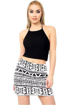 Plus Size Printed Mini Bodycon Short Skirt Skirt WearAll Big Aztec 16-18