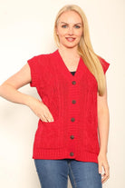 Sleeveless Button Cardigan cardigan WearAll Red 8-10