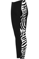 Zebra Print Side Stripe High Waist Leggings Leggings WearAll