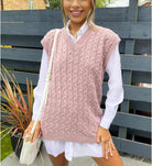 Cable Knit Tank Top Jumper WearAll Baby Pink 8-10