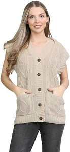 Sleeveless Button Cardigan cardigan WearAll Stone 8-10