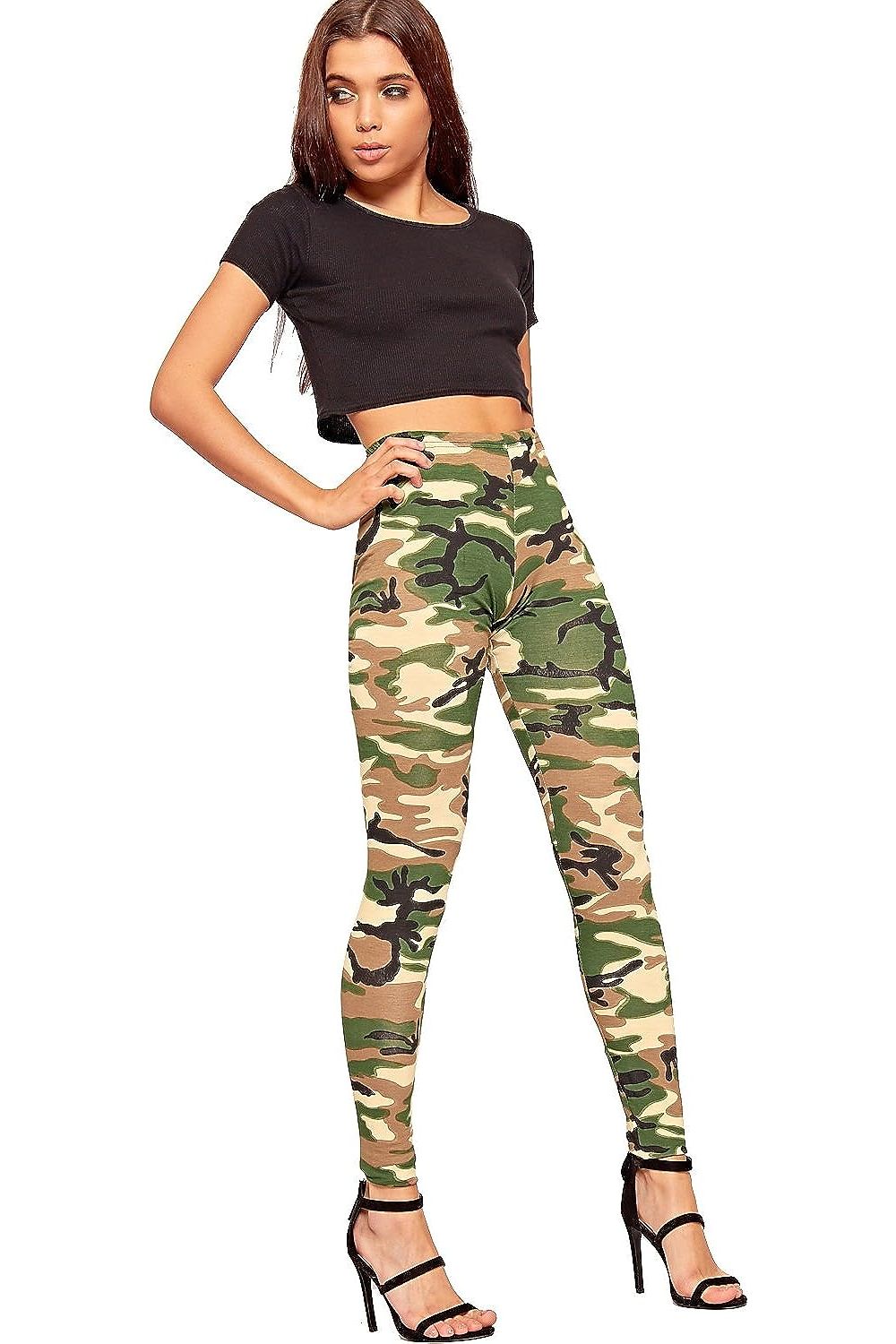 Plus Size Camouflage Full Length Long Army Leggings Leggings WearAll 16-18 Army