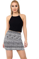 Printed Mini Bodycon Short Skirt Skirt WearAll Small Aztec 12-14