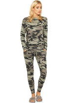 Plus Size Army Camouflage Print Tracksuit Loungewear WearAll