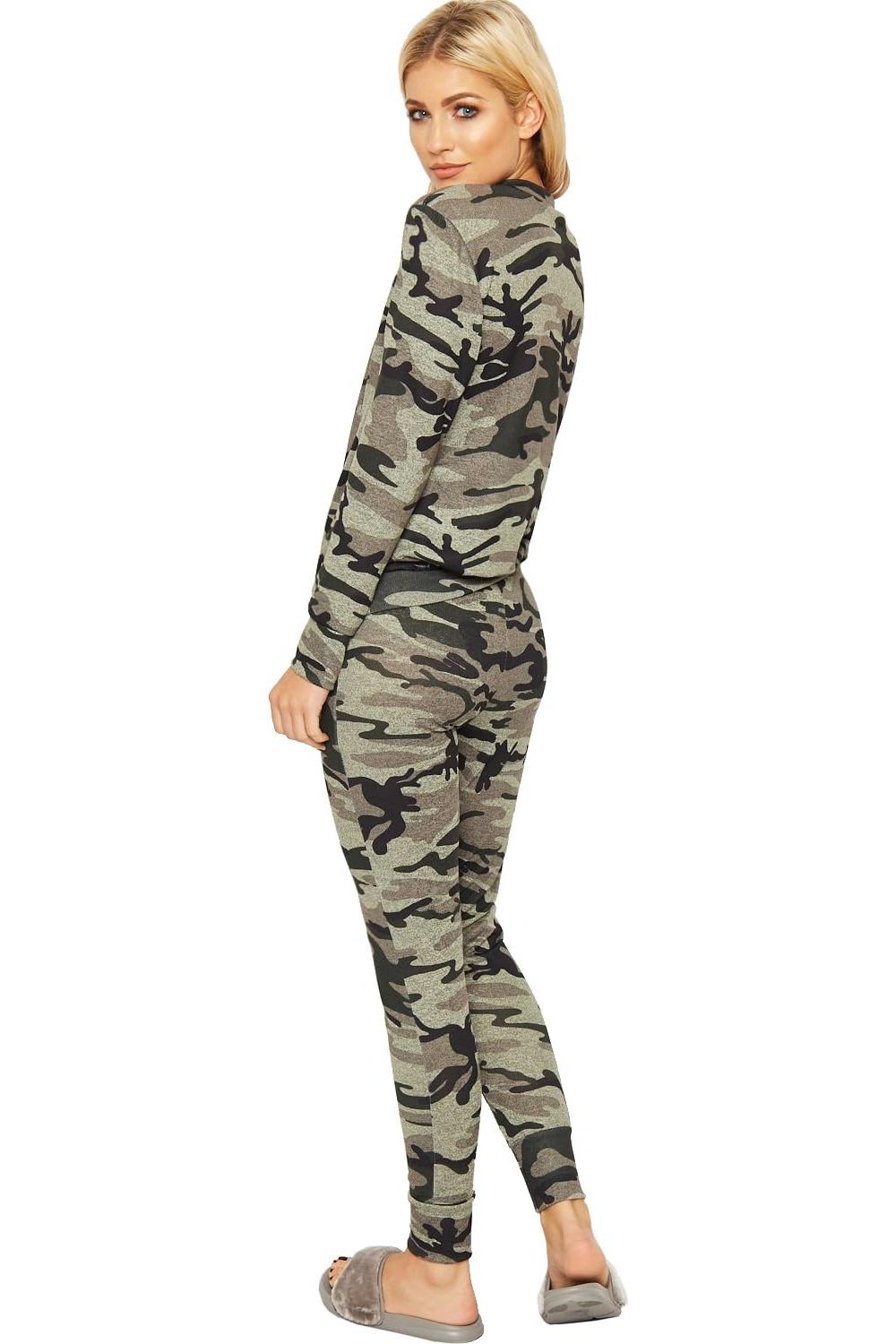 Plus Size Army Camouflage Print Tracksuit Loungewear WearAll