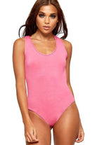 BASICS Solid Round Neck Fitted Tank Bodysuit Bodysuit WearAll Cerise 12-14