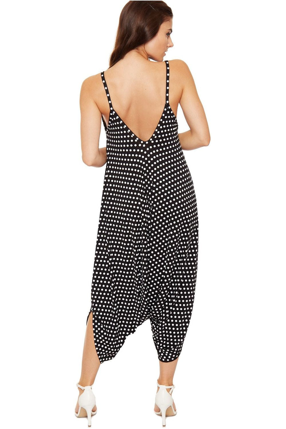 Plus Size Lagenlook Strappy Baggy Harem Jumpsuit 16-22 Jumpsuit WearAll Polka Dot One Size Fits 16-22