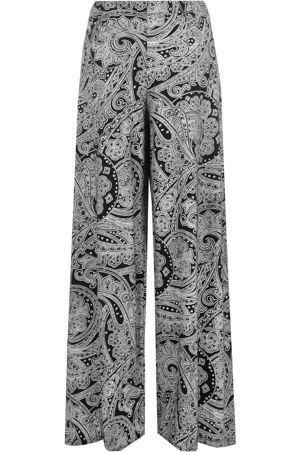 Big Paisley Print Palazzo Trouser Palazzo WearAll Black 12-14