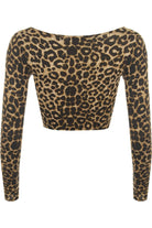 Long Sleeve Printed Crop Top Tops WearAll