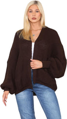 Short Balloon Sleeve Cardigan One Size (10-18) Apparel & Accessories WearAll Brown