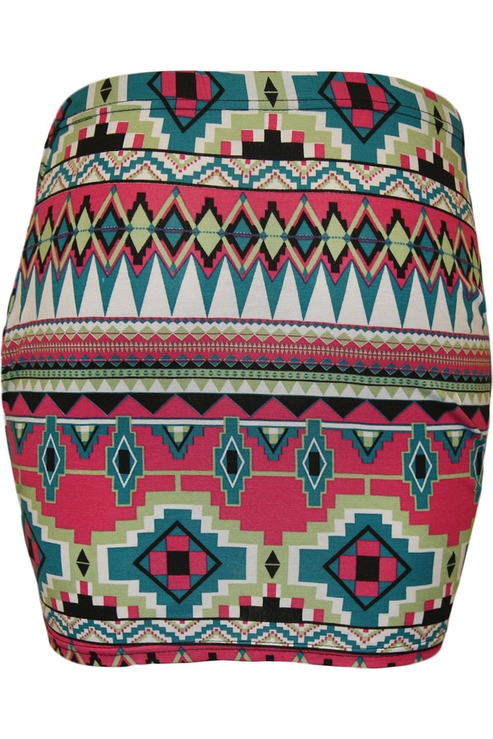 Plus Size Printed Mini Bodycon Short Skirt Skirt WearAll Pink Aztec 16-18