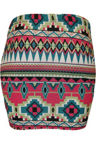 Printed Mini Bodycon Short Skirt Skirt WearAll Pink Aztec 12-14