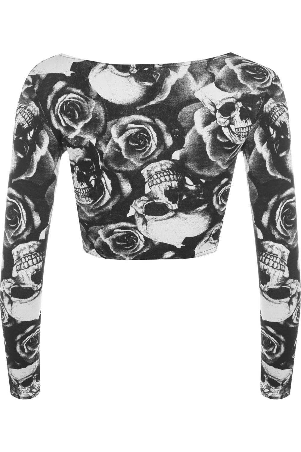 Long Sleeve Printed Crop Top Tops WearAll