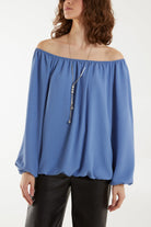 Off The Shoulder Necklace Top Tops WearAll Denim One Size