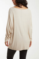 Round Neck Batwing Fine Knit Jumper Jumpers WearAll