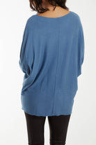 Round Neck Batwing Fine Knit Jumper Jumpers WearAll